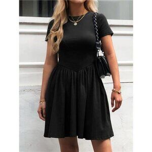 Short Sleeve Round Neck Mini Dress